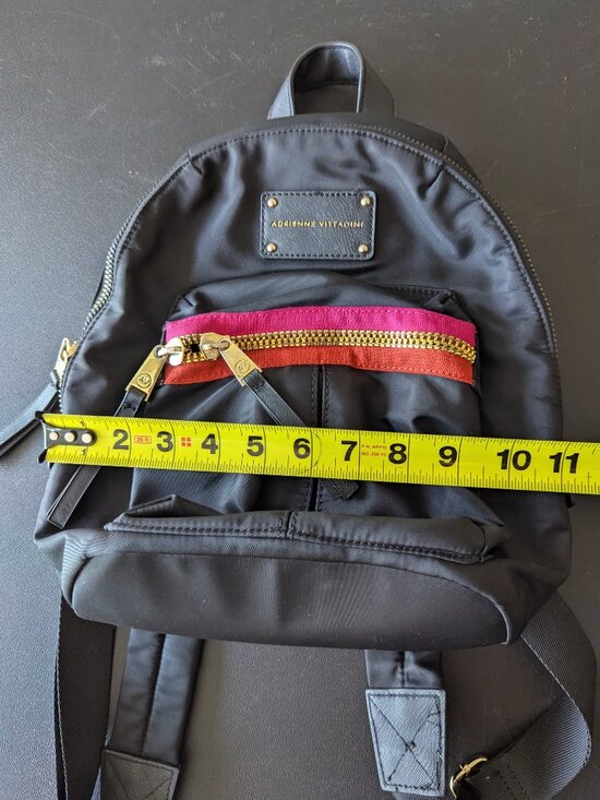 Adrienne Vittadini backpack front multi striped Black Red Gold main image 4